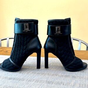 New and never worn black car, Lagerfeld heels